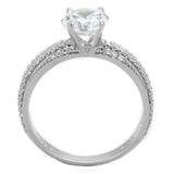 TS338 - Rhodium 925 Sterling Silver Ring with AAA Grade CZ in Clear - Alamode - Flyclothing LLC