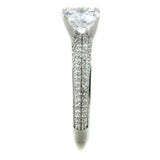 TS338 - Rhodium 925 Sterling Silver Ring with AAA Grade CZ in Clear - Alamode - Flyclothing LLC