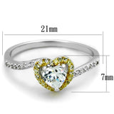 TS339 - Reverse Two-Tone 925 Sterling Silver Ring with AAA Grade CZ in Clear - Alamode - Flyclothing LLC