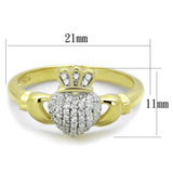 TS342 - Gold+Rhodium 925 Sterling Silver Ring with AAA Grade CZ in Clear - Alamode - Flyclothing LLC