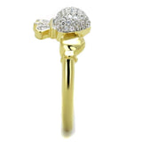 TS342 - Gold+Rhodium 925 Sterling Silver Ring with AAA Grade CZ in Clear - Alamode - Flyclothing LLC