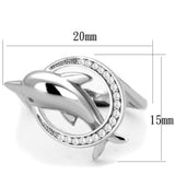 TS343 - Rhodium 925 Sterling Silver Ring with AAA Grade CZ in Clear - Alamode - Flyclothing LLC