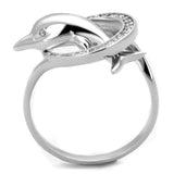 TS343 - Rhodium 925 Sterling Silver Ring with AAA Grade CZ in Clear - Alamode - Flyclothing LLC