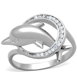 TS343 - Rhodium 925 Sterling Silver Ring with AAA Grade CZ in Clear - Alamode - Flyclothing LLC