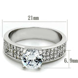 TS345 - Rhodium 925 Sterling Silver Ring with AAA Grade CZ in Clear - Alamode - Flyclothing LLC