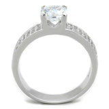 TS345 - Rhodium 925 Sterling Silver Ring with AAA Grade CZ in Clear - Alamode - Flyclothing LLC