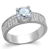 TS345 - Rhodium 925 Sterling Silver Ring with AAA Grade CZ in Clear - Alamode - Flyclothing LLC