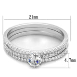 TS347 - Rhodium 925 Sterling Silver Ring with AAA Grade CZ in Clear - Alamode - Flyclothing LLC