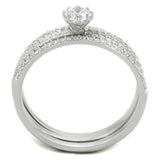 TS347 - Rhodium 925 Sterling Silver Ring with AAA Grade CZ in Clear - Alamode - Flyclothing LLC