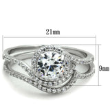 TS351 - Rhodium 925 Sterling Silver Ring with AAA Grade CZ in Clear - Alamode - Flyclothing LLC