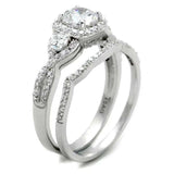 TS352 - Rhodium 925 Sterling Silver Ring with AAA Grade CZ in Clear - Alamode - Flyclothing LLC