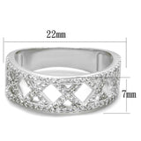 TS354 - Rhodium 925 Sterling Silver Ring with AAA Grade CZ in Clear - Alamode - Flyclothing LLC