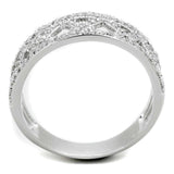 TS354 - Rhodium 925 Sterling Silver Ring with AAA Grade CZ in Clear - Alamode - Flyclothing LLC