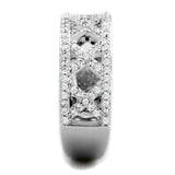 TS354 - Rhodium 925 Sterling Silver Ring with AAA Grade CZ in Clear - Alamode - Flyclothing LLC