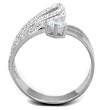 TS356 - Rhodium 925 Sterling Silver Ring with AAA Grade CZ in Clear - Alamode - Flyclothing LLC