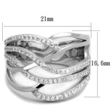 TS357 - Rhodium 925 Sterling Silver Ring with AAA Grade CZ in Clear - Alamode - Flyclothing LLC