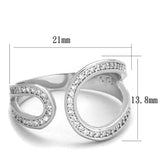 TS359 - Rhodium 925 Sterling Silver Ring with AAA Grade CZ in Clear - Alamode - Flyclothing LLC