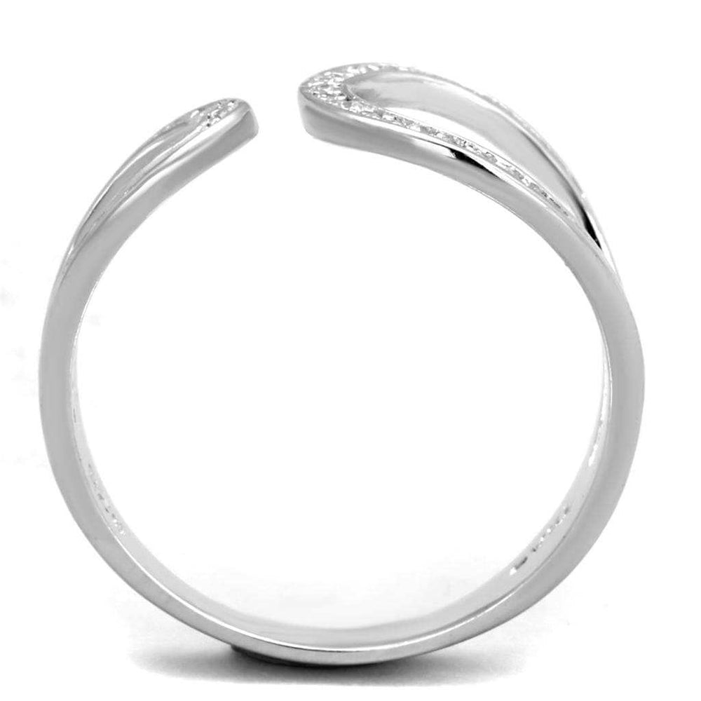 TS359 - Rhodium 925 Sterling Silver Ring with AAA Grade CZ in Clear - Alamode - Flyclothing LLC