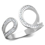 TS359 - Rhodium 925 Sterling Silver Ring with AAA Grade CZ in Clear - Alamode - Flyclothing LLC