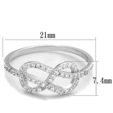 TS360 - Rhodium 925 Sterling Silver Ring with AAA Grade CZ in Clear - Alamode - Flyclothing LLC