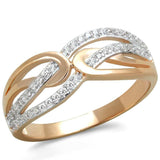 TS361 - Rose Gold + Rhodium 925 Sterling Silver Ring with AAA Grade CZ in Clear - Alamode - Flyclothing LLC