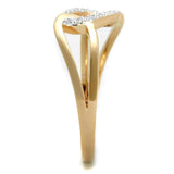 TS362 - Rose Gold + Rhodium 925 Sterling Silver Ring with AAA Grade CZ in Clear - Alamode - Flyclothing LLC