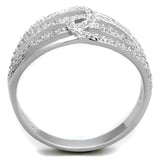 TS363 - Rhodium 925 Sterling Silver Ring with AAA Grade CZ in Clear - Alamode - Flyclothing LLC