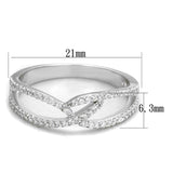 TS365 - Rhodium 925 Sterling Silver Ring with AAA Grade CZ in Clear - Alamode - Flyclothing LLC