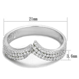 TS366 - Rhodium 925 Sterling Silver Ring with AAA Grade CZ in Clear - Alamode - Flyclothing LLC