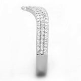 TS366 - Rhodium 925 Sterling Silver Ring with AAA Grade CZ in Clear - Alamode - Flyclothing LLC