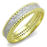 TS371 - Gold+Rhodium 925 Sterling Silver Ring with AAA Grade CZ in Clear - Alamode - Flyclothing LLC