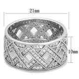 TS372 - Rhodium 925 Sterling Silver Ring with AAA Grade CZ in Clear - Alamode - Flyclothing LLC
