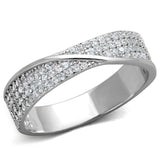 TS373 - Rhodium 925 Sterling Silver Ring with AAA Grade CZ in Clear - Alamode - Flyclothing LLC