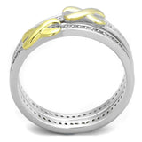 TS374 - Reverse Two-Tone 925 Sterling Silver Ring with AAA Grade CZ in Clear - Alamode - Flyclothing LLC