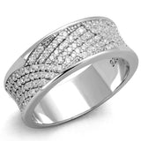 TS376 - Rhodium 925 Sterling Silver Ring with AAA Grade CZ in Clear - Alamode - Flyclothing LLC
