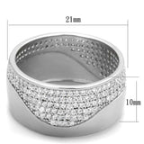 TS378 - Rhodium 925 Sterling Silver Ring with AAA Grade CZ in Clear - Alamode - Flyclothing LLC