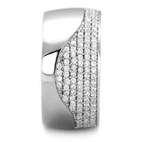 TS378 - Rhodium 925 Sterling Silver Ring with AAA Grade CZ in Clear - Alamode - Flyclothing LLC