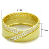 TS380 - Gold 925 Sterling Silver Ring with AAA Grade CZ in Clear - Alamode - Flyclothing LLC