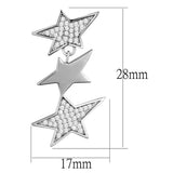 TS381 - Rhodium 925 Sterling Silver Earrings with AAA Grade CZ in Clear - Alamode - Flyclothing LLC