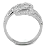 TS383 - Rhodium 925 Sterling Silver Ring with AAA Grade CZ in Clear - Alamode - Flyclothing LLC
