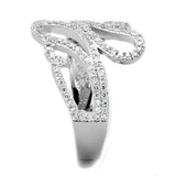 TS383 - Rhodium 925 Sterling Silver Ring with AAA Grade CZ in Clear - Alamode - Flyclothing LLC