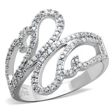 TS383 - Rhodium 925 Sterling Silver Ring with AAA Grade CZ in Clear - Alamode - Flyclothing LLC