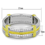 TS384 - Reverse Two-Tone 925 Sterling Silver Ring with AAA Grade CZ in Clear - Alamode - Flyclothing LLC