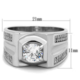 TS385 - Rhodium 925 Sterling Silver Ring with AAA Grade CZ in Clear - Alamode - Flyclothing LLC