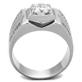 TS385 - Rhodium 925 Sterling Silver Ring with AAA Grade CZ in Clear - Alamode - Flyclothing LLC