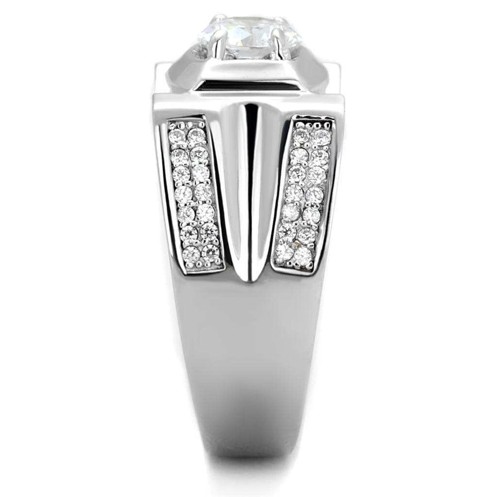 TS385 - Rhodium 925 Sterling Silver Ring with AAA Grade CZ in Clear - Alamode - Flyclothing LLC