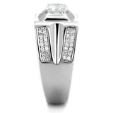 TS385 - Rhodium 925 Sterling Silver Ring with AAA Grade CZ in Clear - Alamode - Flyclothing LLC
