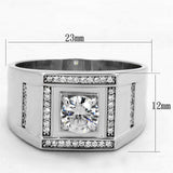 TS386 - Rhodium 925 Sterling Silver Ring with AAA Grade CZ in Clear - Alamode - Flyclothing LLC