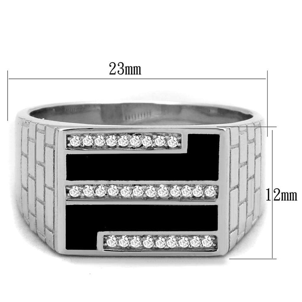 TS387 - Rhodium 925 Sterling Silver Ring with AAA Grade CZ in Clear - Alamode - Flyclothing LLC