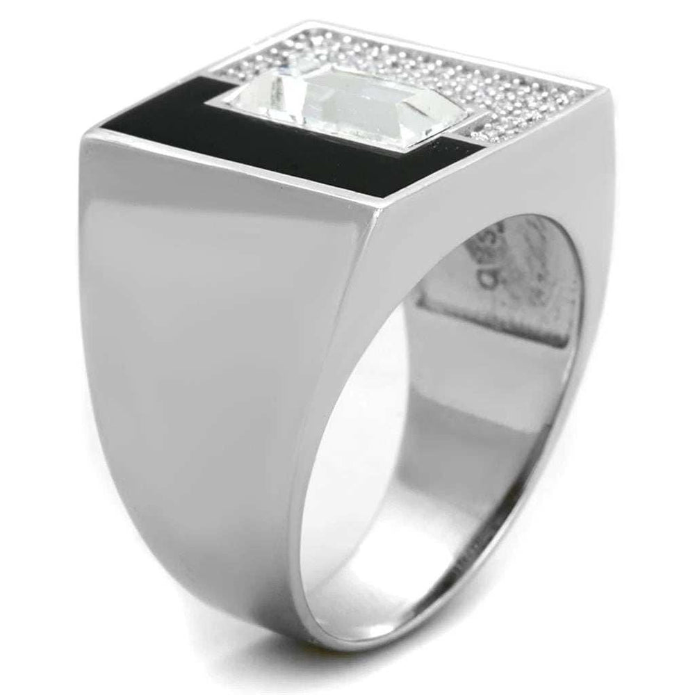 TS388 - Rhodium 925 Sterling Silver Ring with Top Grade Crystal in Clear - Alamode - Flyclothing LLC